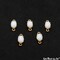 Gemstone Bracelet Charm, Oval 6x8mm Prong Setting, Gold Plated Double Bail, Connector Pendant, GemMartUSA (50310)